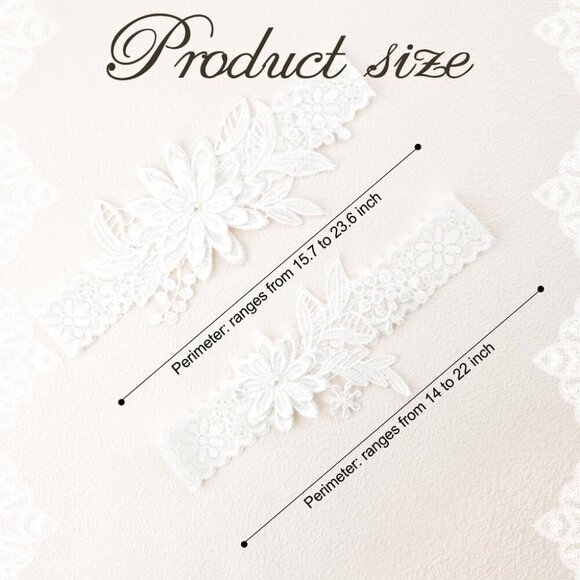 🆕Women White Garters Bride Wedding Garter Thigh Wedding Garter Set for Brid - Picture 2 of 6